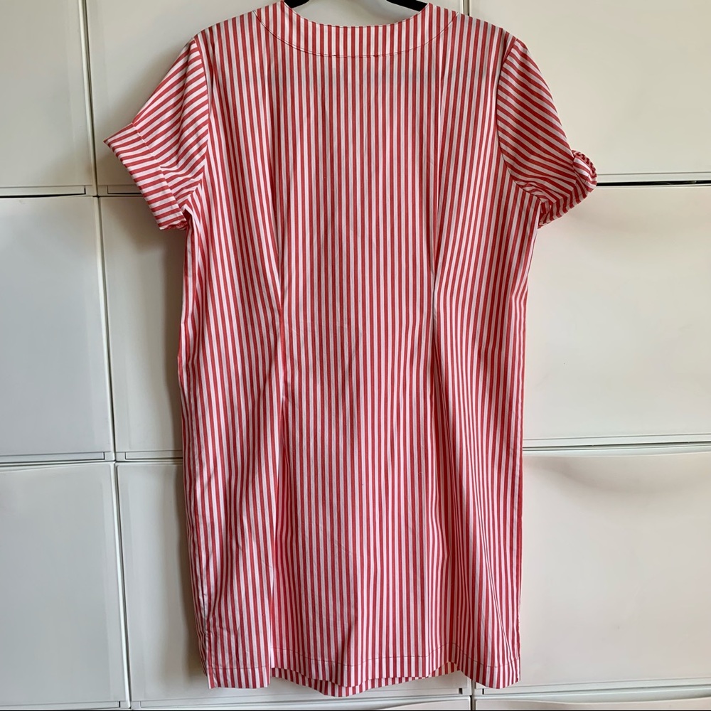 Brand new - Michael Kors Cotton Dress Red / White striped Sz L - Picture 6 of 9